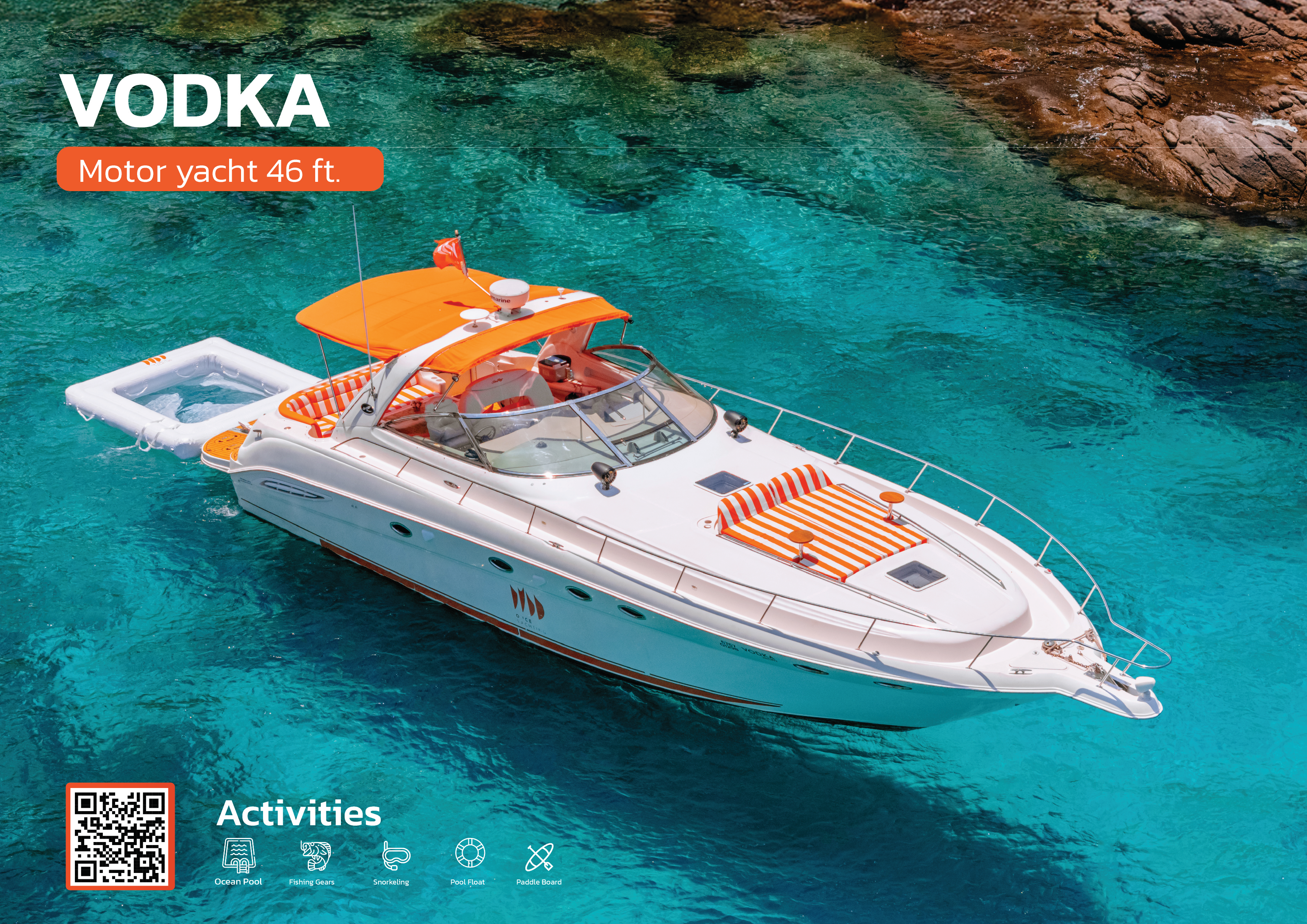 Vodka 46 ft Private Charter - Once Yachting (CoCo Pier)