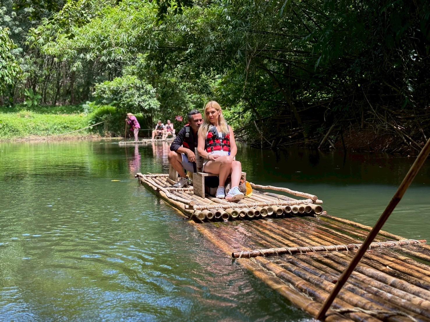 B2. Bamboo Rafting + Elephant Trekking 30 mins. + Elephant Bathing + Flying Fox + Waterfall