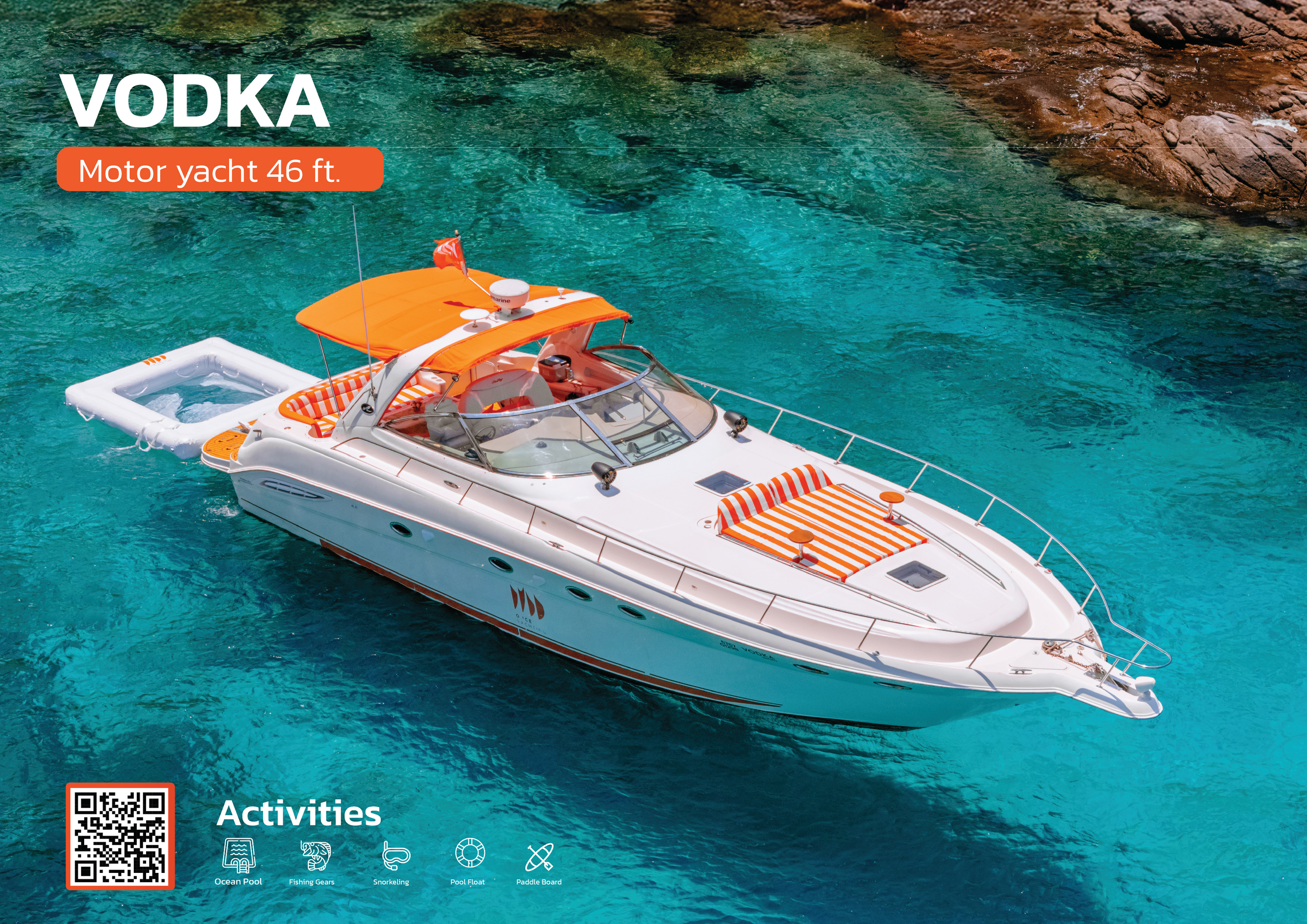 Vodka 46 ft Private Charter - Once Yachting (CoCo Pier)