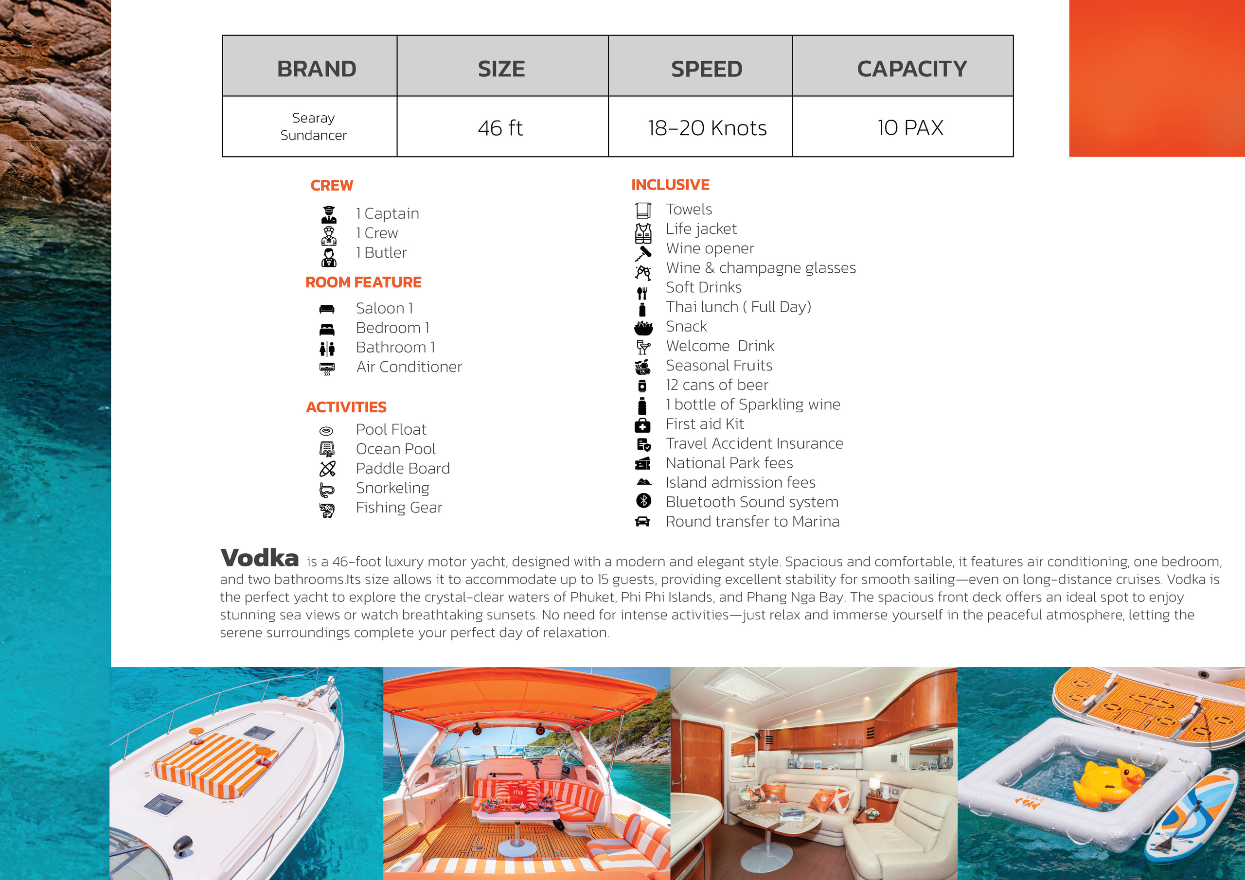 Vodka 46 ft Private Charter - Once Yachting (CoCo Pier) - 3